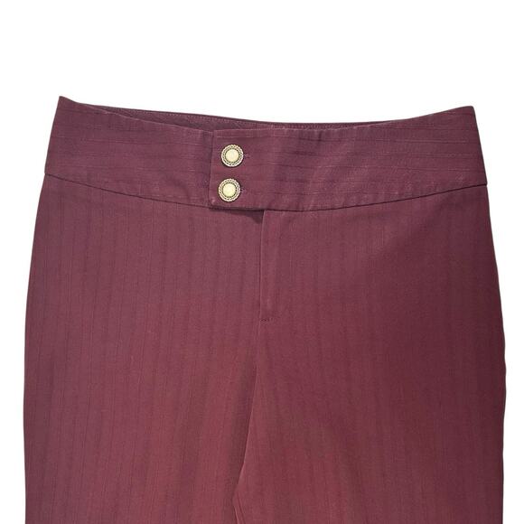 VTG A.Byer Women Sz 9 Wine Red Pinstripe Dress Pant Trouser Office Siren Career - Picture 2 of 16